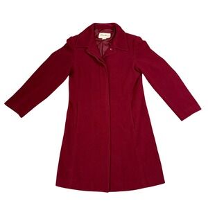 Eddie Bauer Womens Wool Cashmere Long Coat Trench M Quiet Luxury Old Money